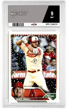 2023 TOPPS HOLIDAY #H27 MIKE TROUT MPE 9 MINT — graded card up for auction