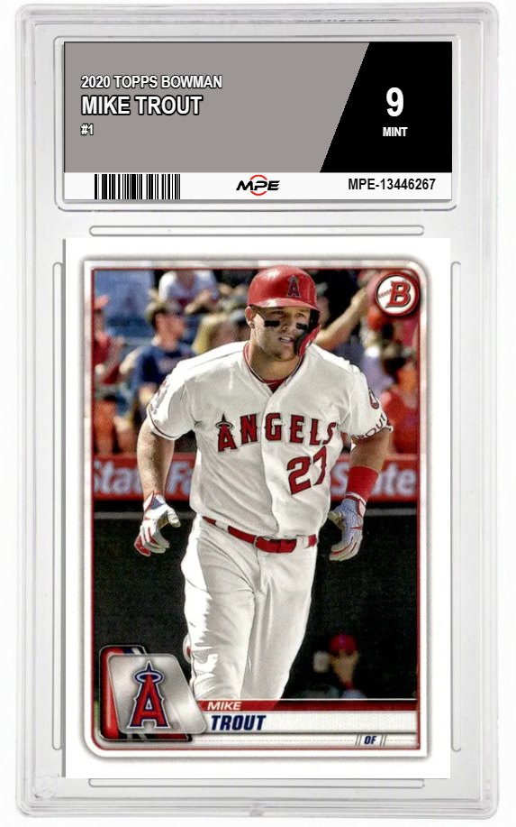 2020 TOPPS BOWMAN #1 MIKE TROUT MPE 9 MINT — graded card auctioned from the MPE vault