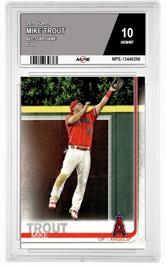 2019 TOPPS All-Star Game #100 MIKE TROUT MPE 10 GEM/MT — graded card auctioned from the MPE vault