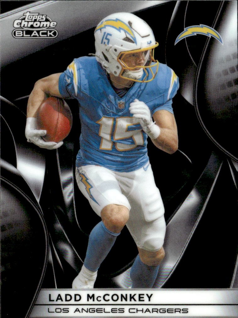 2025 Topps Chrome Black Ladd McConkey graded slab