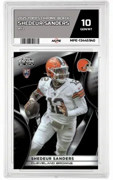 2025 TOPPS CHROME BLACK #112 SHEDEUR SANDERS MPE 10 GEM/MT — graded card up for auction
