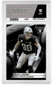 2025 TOPPS CHROME BLACK #55 MAXX CROSBY MPE 9 MINT — graded card up for auction