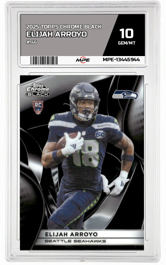 2025 TOPPS CHROME BLACK #146 ELIJAH ARROYO MPE 10 GEM/MT — graded card auctioned from the MPE vault