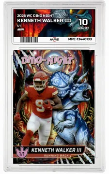 2026 WC DINO NIGHT 1/1 #KW KENNETH WALKER III MPE 10 GEM/MT — graded card up for auction