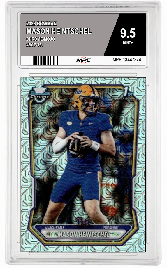 2026 BOWMAN CHROME-MOJO #BCP-131 MASON HEINTSCHEL MPE 9.5 MINT+ — graded card auctioned from the MPE vault
