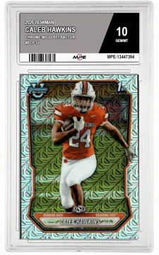 2026 BOWMAN CHROME-MOJO REFRACTOR #BCP-71 CALEB HAWKINS MPE 10 GEM/MT — graded card up for auction
