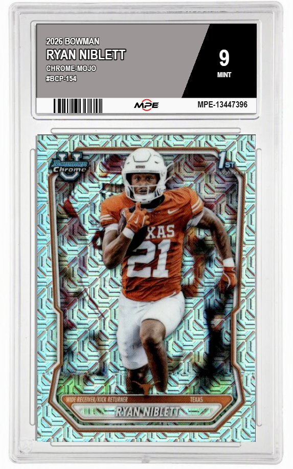 2026 BOWMAN CHROME-MOJO #BCP-154 RYAN NIBLETT MPE 9 MINT — graded card auctioned from the MPE vault