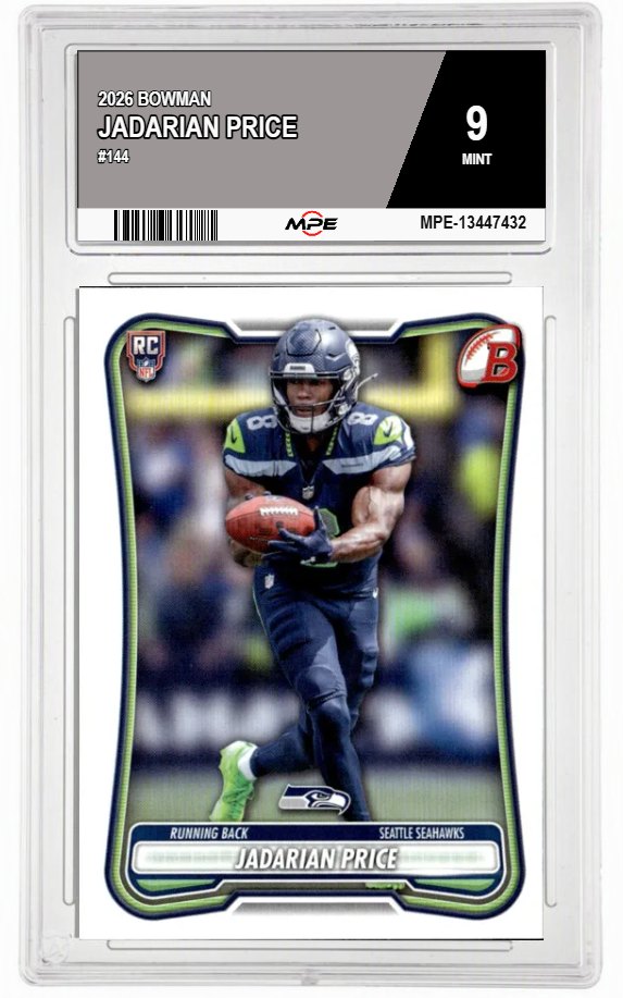 2026 BOWMAN #144 JADARIAN PRICE MPE 9 MINT — graded card auctioned from the MPE vault