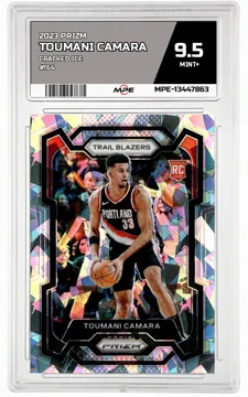 2023 PRIZM CRACKED ICE #164 TOUMANI CAMARA MPE 9.5 MINT+ — graded card up for auction
