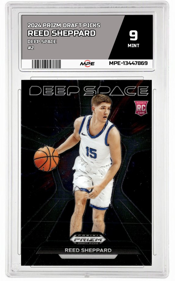 2024 PRIZM DRAFT PICKS DEEP SPACE #2 REED SHEPPARD MPE 9 MINT — graded card auctioned from the MPE vault