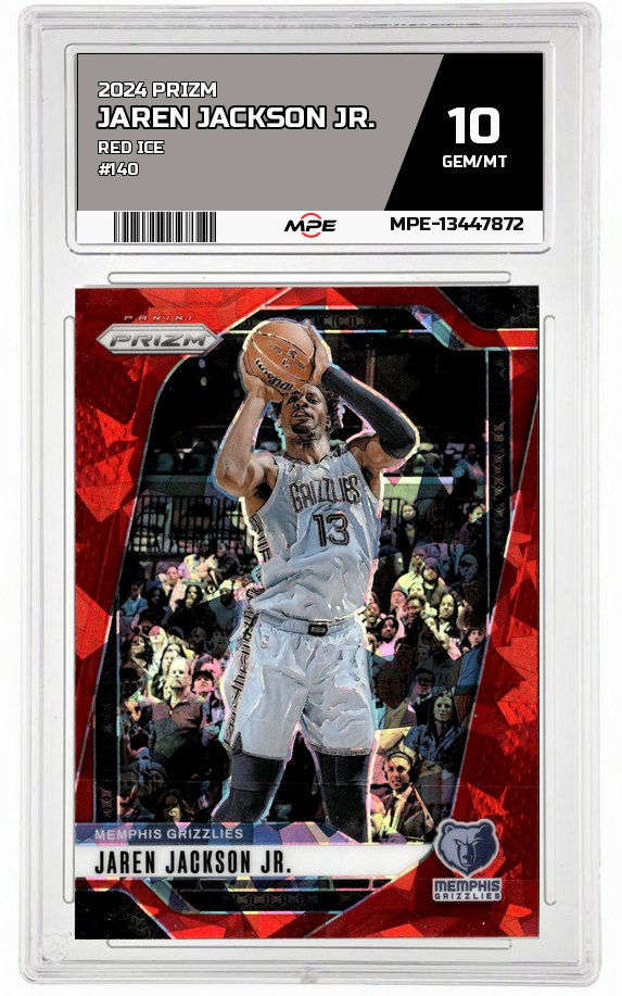 2024 PRIZM RED ICE #140 JAREN JACKSON JR. MPE 10 GEM/MT — graded card auctioned from the MPE vault
