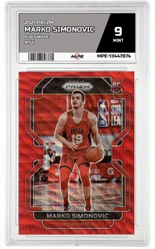 2021 PRIZM Ruby Wave #166 MARKO SIMONOVIC MPE 9 MINT — graded card up for auction