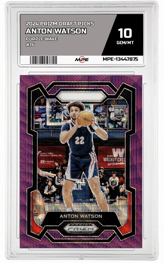 2024 PRIZM DRAFT PICKS PURPLE WAVE #76 ANTON WATSON MPE 10 GEM/MT — graded card auctioned from the MPE vault