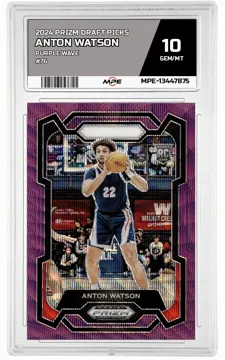 2024 PRIZM DRAFT PICKS PURPLE WAVE #76 ANTON WATSON MPE 10 GEM/MT — graded card up for auction