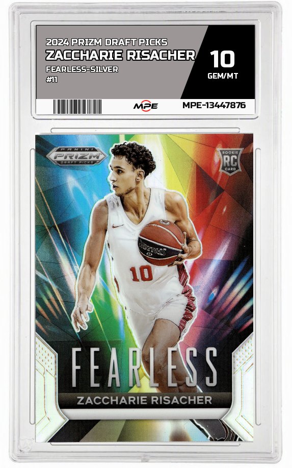 2024 PRIZM DRAFT PICKS FEARLESS-SILVER #11 ZACCHARIE RISACHER MPE 10 GEM/MT — graded card auctioned from the MPE vault