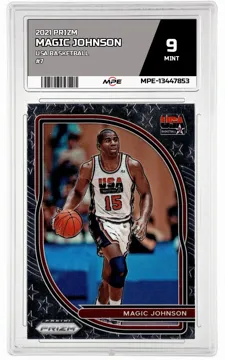 2021 PRIZM USA BASKETBALL #7 MAGIC JOHNSON MPE 9 MINT — graded card up for auction