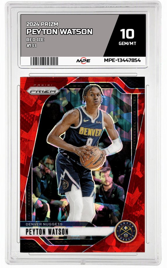 2024 PRIZM RED ICE #133 PEYTON WATSON MPE 10 GEM/MT — graded card auctioned from the MPE vault