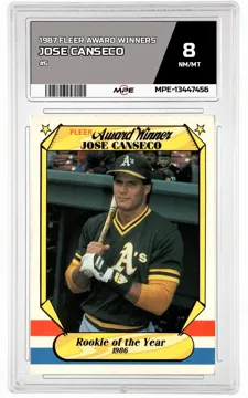 1987 FLEER AWARD WINNERS #6 JOSE CANSECO MPE 8 NM/MT — graded card up for auction