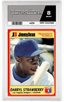 1991 JIMMY DEAN SIGNATURE EDITION #5 DARRYL STRAWBERRY MPE 8 NM/MT — graded card up for auction