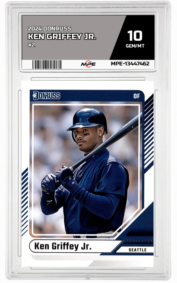 2024 DONRUSS #21 KEN GRIFFEY JR. MPE 10 GEM/MT — graded card auctioned from the MPE vault