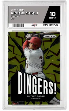 2025 PRIZM DINGERS! #23 RINTARO SASAKI MPE 10 GEM/MT — graded card up for auction