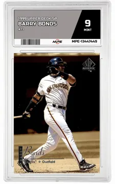 1999 UPPER DECK SP #73 BARRY BONDS MPE 9 MINT — graded card up for auction