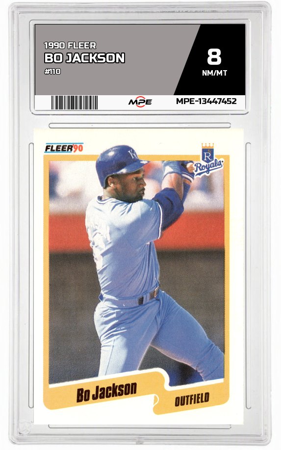 1990 FLEER #110 BO JACKSON MPE 8 NM/MT — graded card auctioned from the MPE vault
