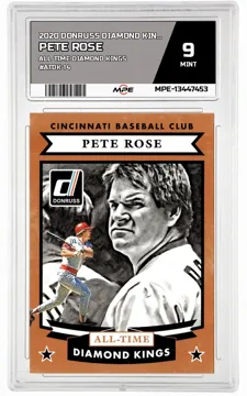 2020 DONRUSS DIAMOND KINGS ALL TIME DIAMOND KINGS #ATDK-14 PETE ROSE MPE 9 MINT — graded card up for auction