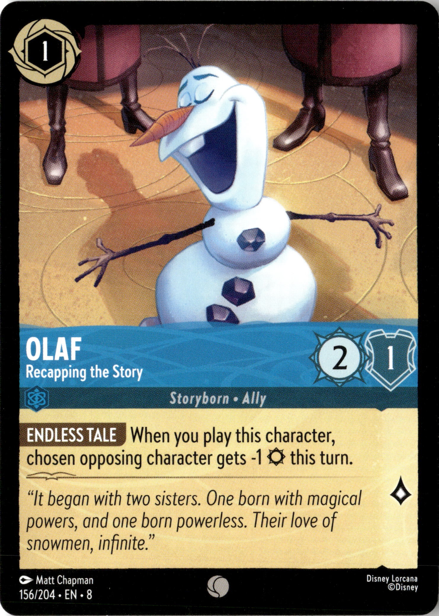 2025 Disney Lorcana En 8 Olaf graded slab