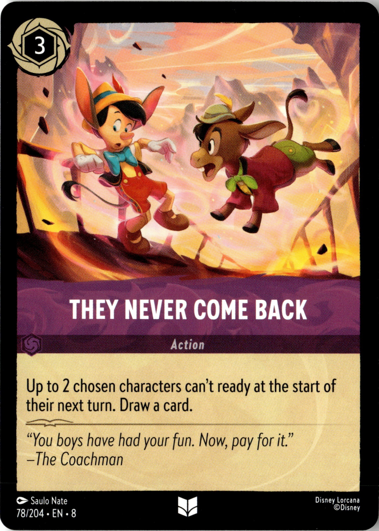 2025 Disney Lorcana En 8 Thye Never Come Back graded slab