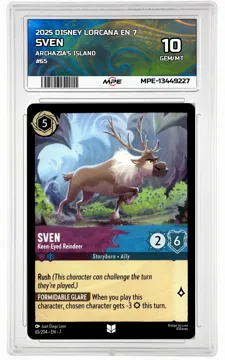 2025 DISNEY LORCANA EN 7 Archazia's Island #65 SVEN MPE 10 GEM/MT — graded card up for auction