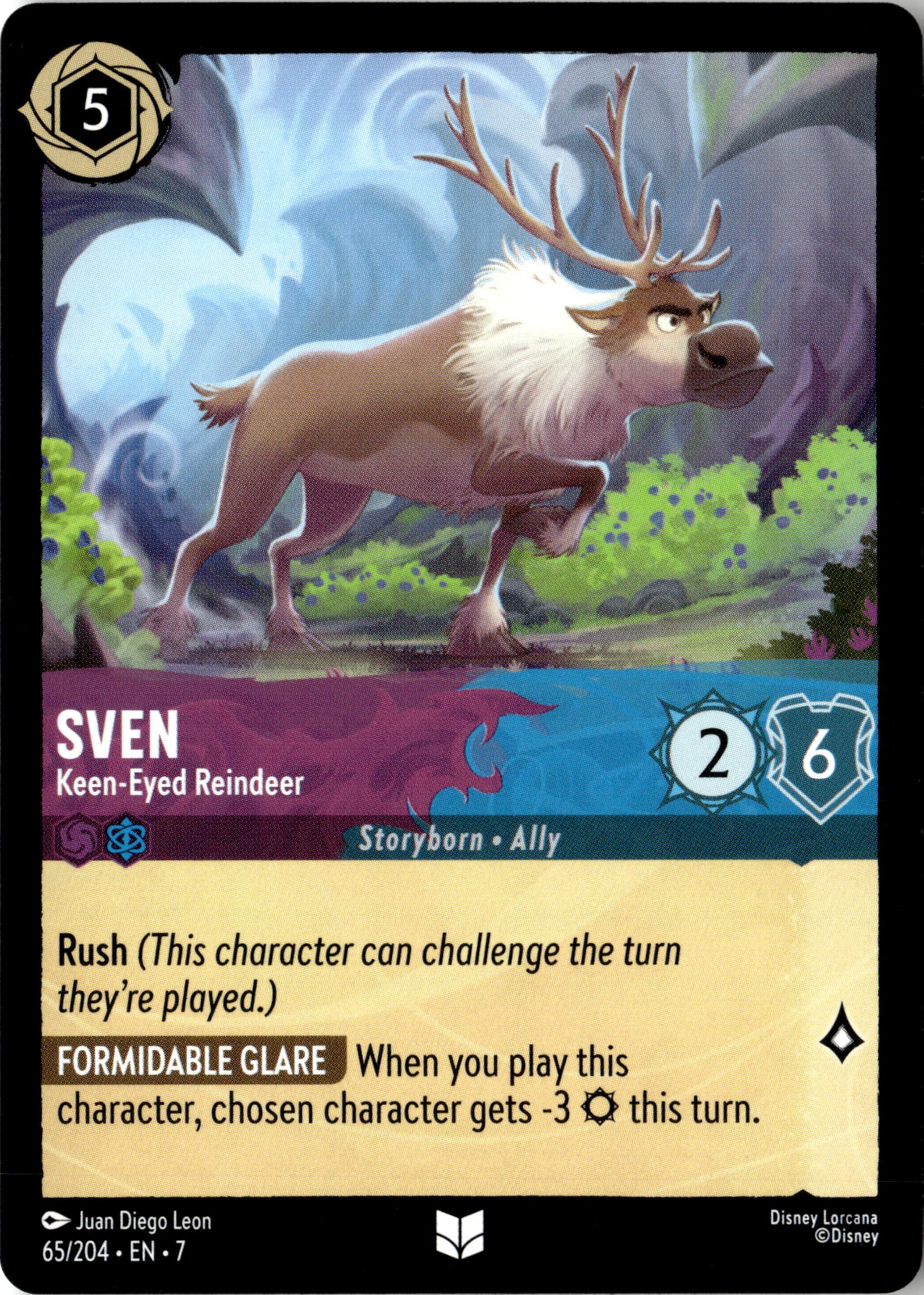 2025 Disney Lorcana En 7 Sven Keen-Eyed Reindeer graded slab