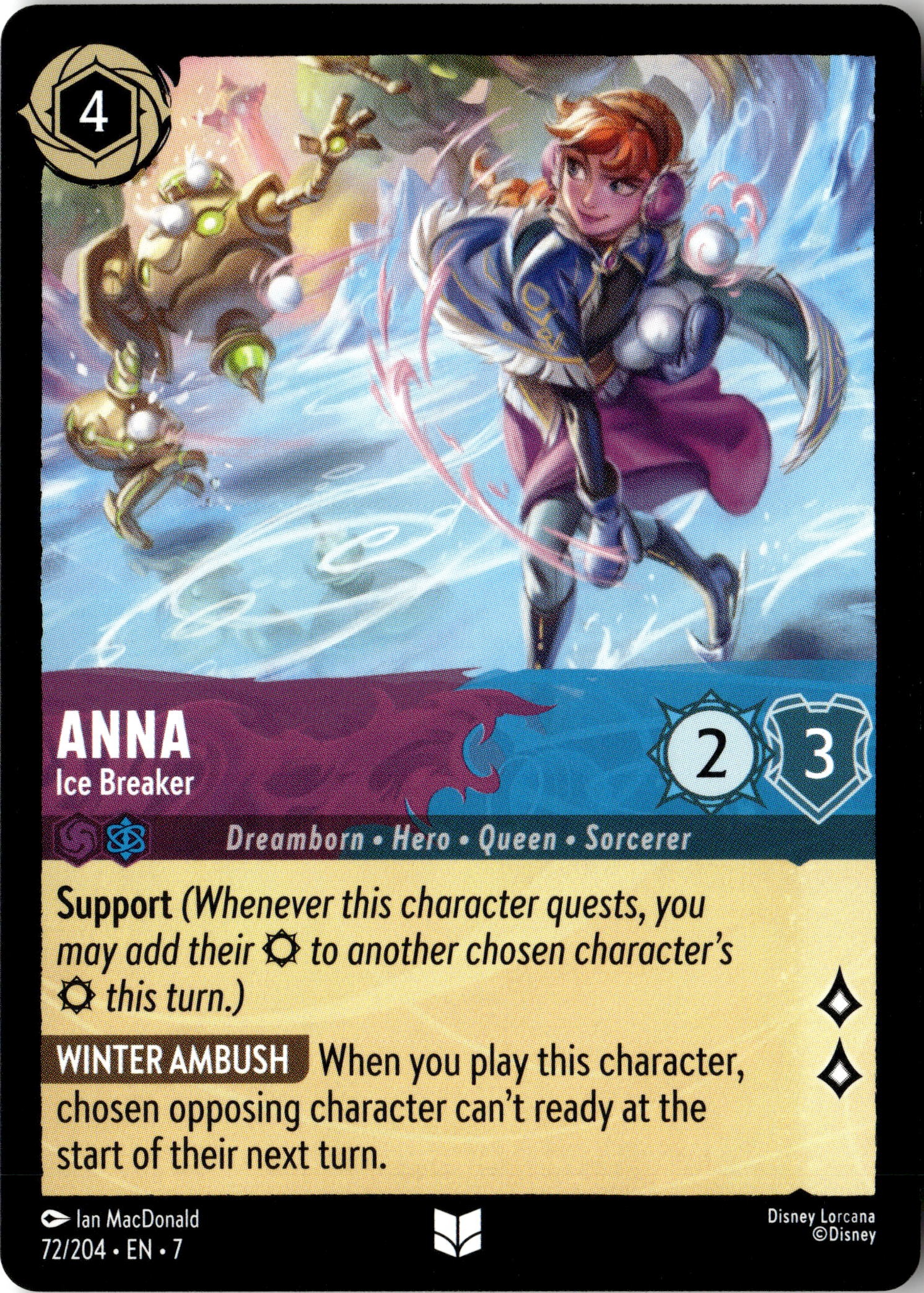 2025 Disney Lorcana En 7 Anna graded slab