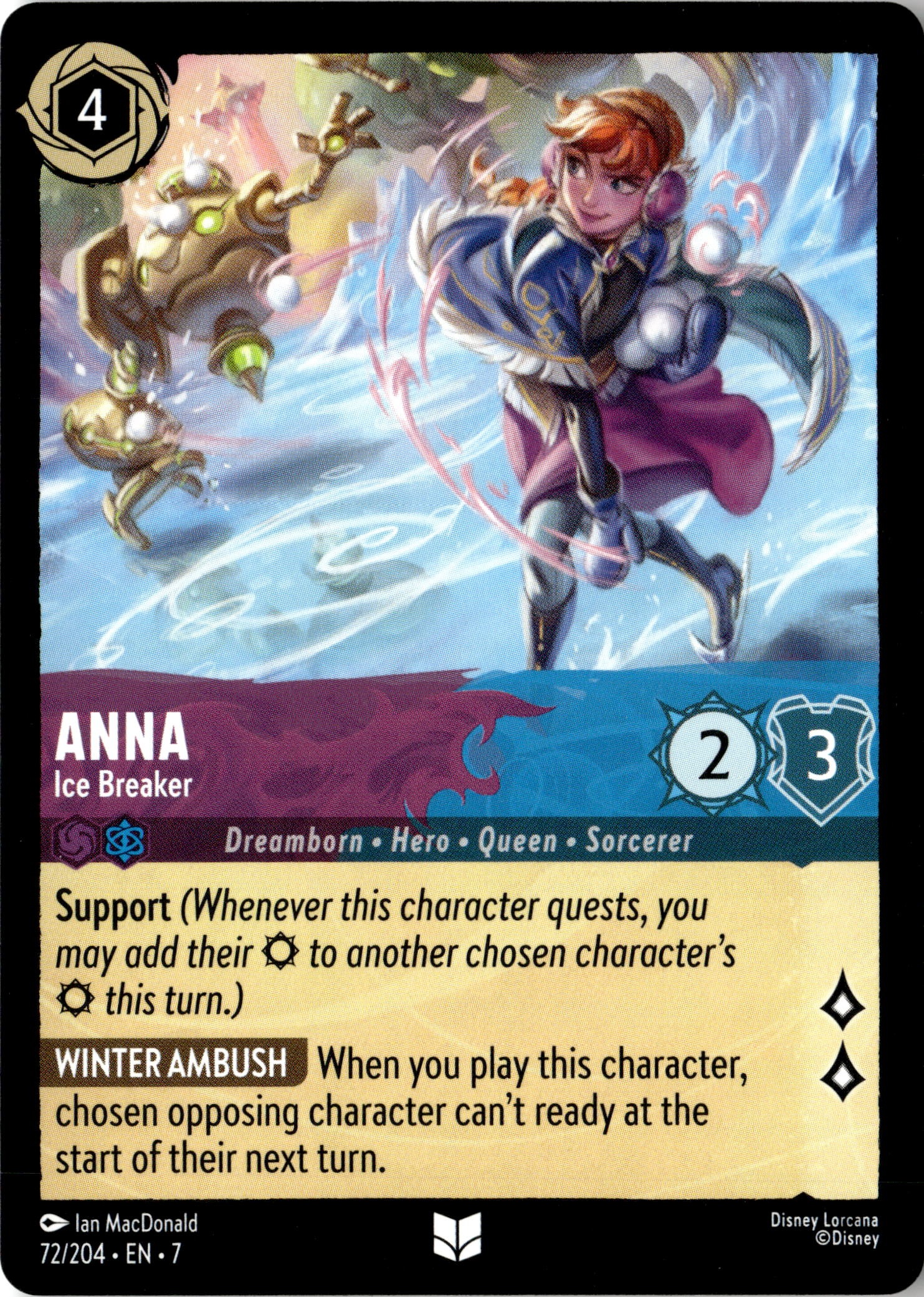 2025 Disney Lorcana En 7 Anna graded slab