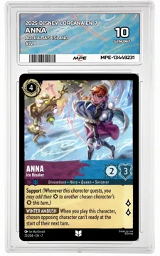 2025 DISNEY LORCANA EN 7 Archazia's Island #72 ANNA MPE 10 GEM/MT — graded card up for auction