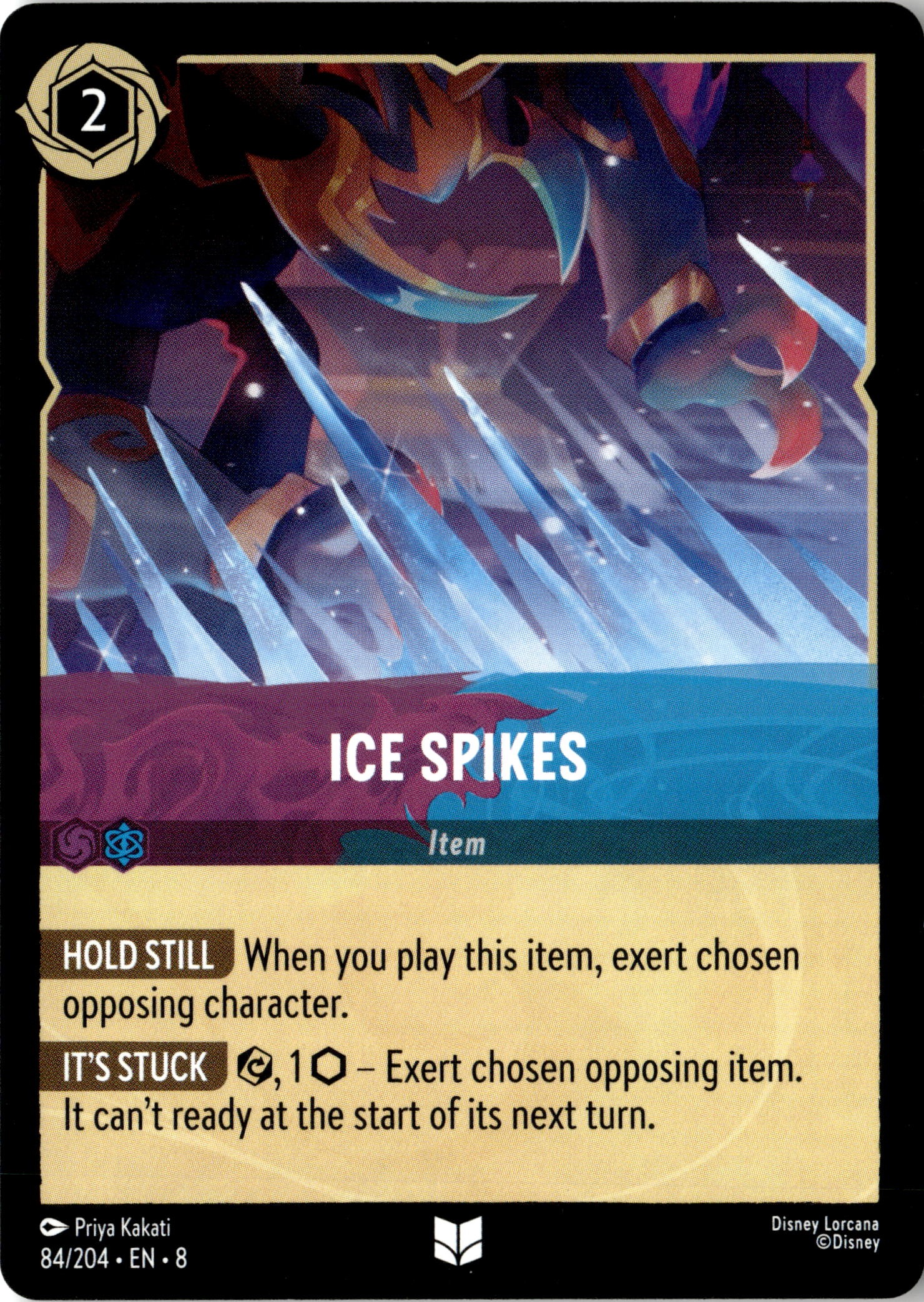 2025 Disney Lorcana En 8 Ice Spikes graded slab