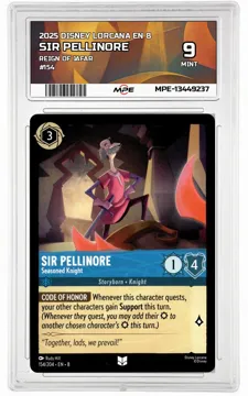 2025 DISNEY LORCANA EN 8 Reign of Jafar #154 SIR PELLINORE MPE 9 MINT — graded card up for auction