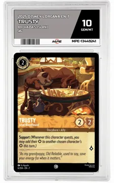 2025 DISNEY LORCANA EN 7 Archazia's Island #6 TRUSTY MPE 10 GEM/MT — graded card up for auction