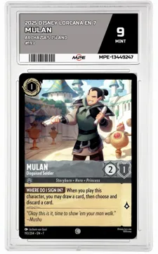 2025 DISNEY LORCANA EN 7 Archazia's Island #193 MULAN MPE 9 MINT — graded card up for auction