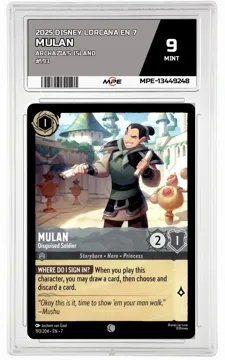 2025 DISNEY LORCANA EN 7 Archazia's Island #193 MULAN MPE 9 MINT — graded card up for auction