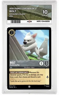 2025 DISNEY LORCANA EN 7 Archazia's Island #184 BOLT MPE 10 GEM/MT — graded card up for auction