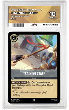 2025 DISNEY LORCANA EN 7 Archazia's Island #204 TRAINING STAFF MPE 10 GEM/MT — graded card up for auction