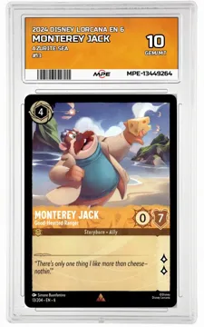 2024 DISNEY LORCANA EN 6 Azurite Sea #13 MONTEREY JACK MPE 10 GEM/MT — graded card up for auction
