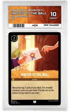 2024 DISNEY LORCANA EN 5 Shimmering Skies #29 INVITED TO THE BALL MPE 10 GEM/MT — graded card up for auction