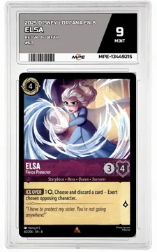 2025 DISNEY LORCANA EN 8 Reign of Jafar #60 ELSA MPE 9 MINT — graded card up for auction