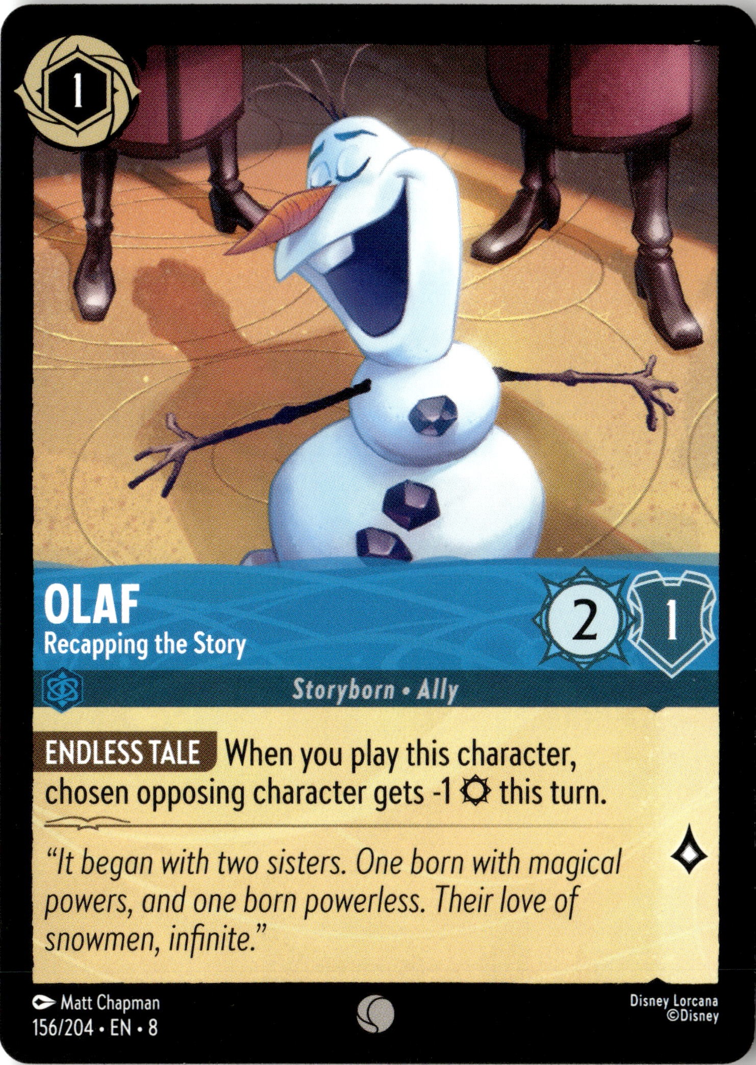2025 Disney Lorcana En 8 Olaf graded slab