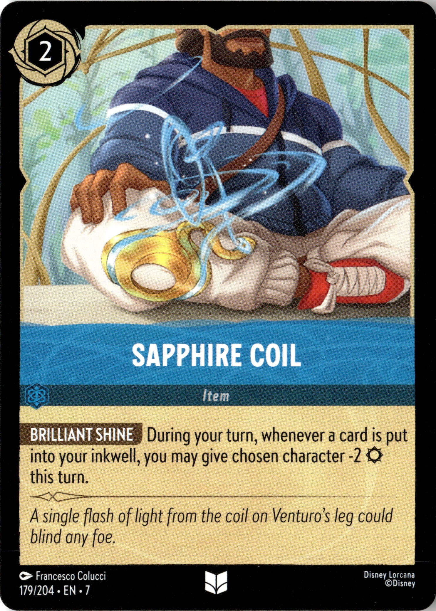 2025 Disney Lorcana En 7 Sapphire Coil graded slab