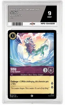 2024 DISNEY LORCANA EN 6 Azurite Sea #39 SISU MPE 9 MINT — graded card up for auction