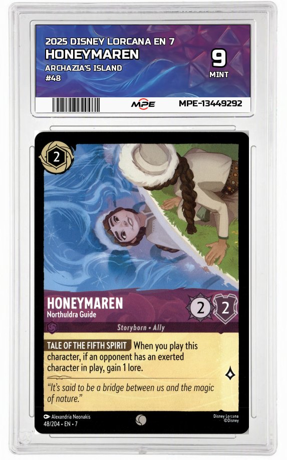 2025 DISNEY LORCANA EN 7 Archazia's Island #48 HONEYMAREN MPE 9 MINT — graded card auctioned from the MPE vault