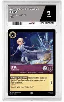 2025 DISNEY LORCANA EN 7 Archazia's Island #55 ELSA MPE 9 MINT — graded card up for auction